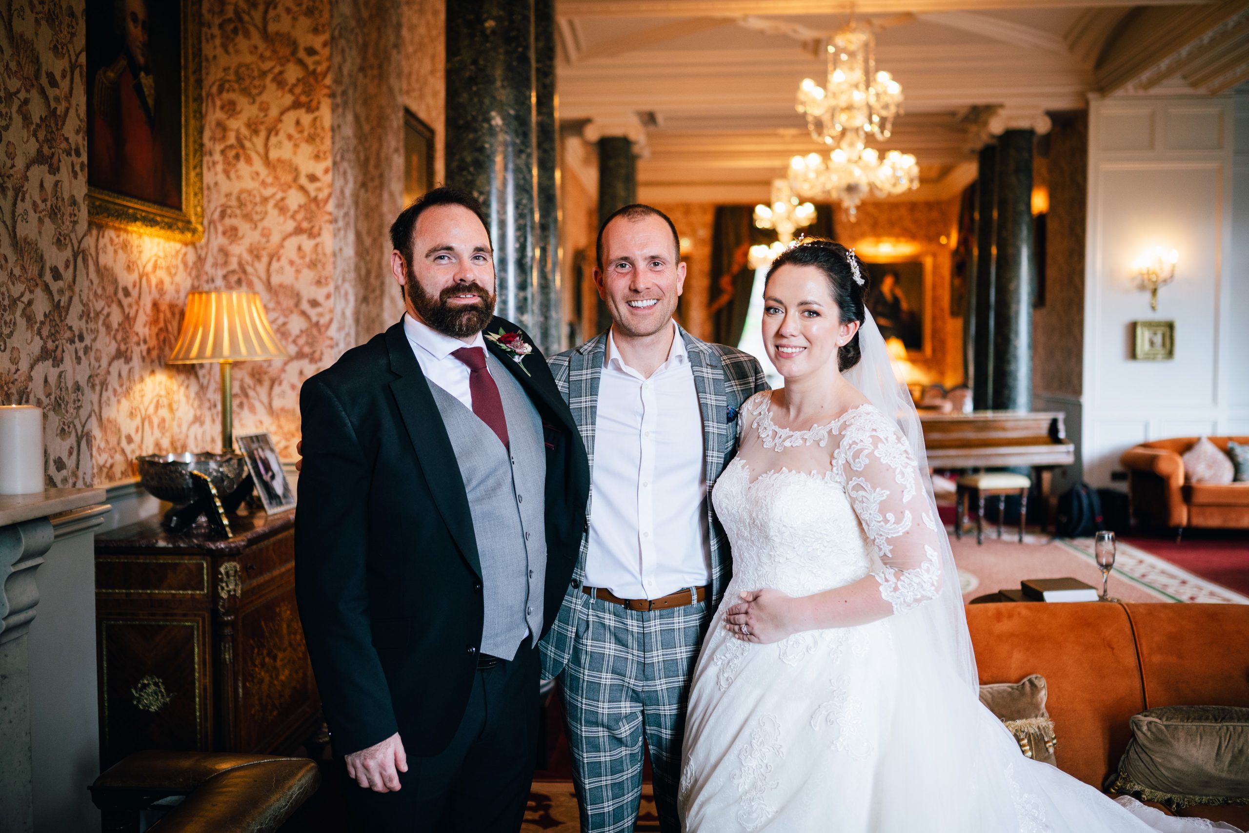 Joe Kenny pianist at wedding with newlyweds in Markree Castle