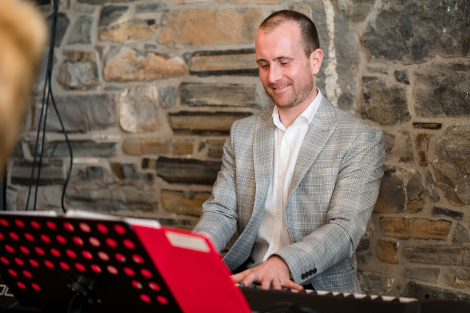 Joe Kenny Pianist Playing Over A Wedding Ceremony in Ballymagarvey Village, Co. Meath